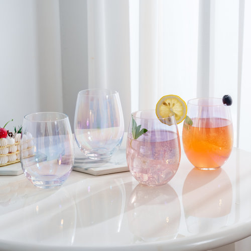 Wrought Studio 4 Piece Stemless Wine Glasses Drinkware Wayfair